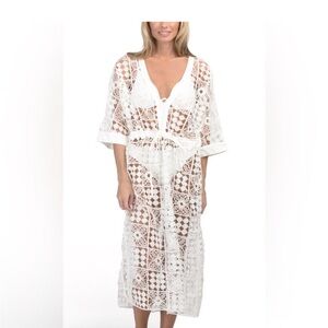 Elegant White Lace Swim Cover-Up